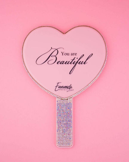 Emmanouela Cosmetics Schminkspiegel Hand You Are Beautiful Rosa