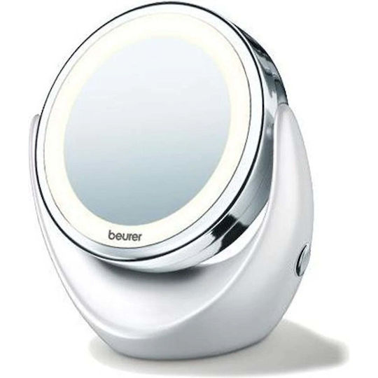 Beurer Schminkspiegel Tischgerät mit Licht Zoom x5 11cm Silber