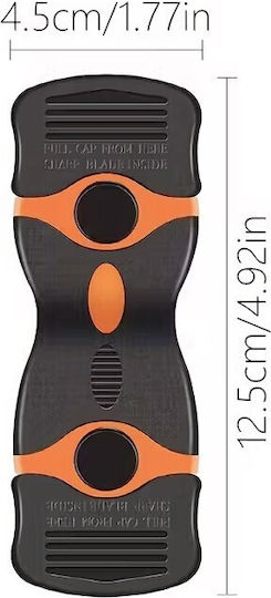 Multifunctional Scraper Cleaning Glass Ceramic Flippy Ergonomic Design Non-slip Handle Includes 20 Replacement Blades 12.5 X 4.5 Cm Orange