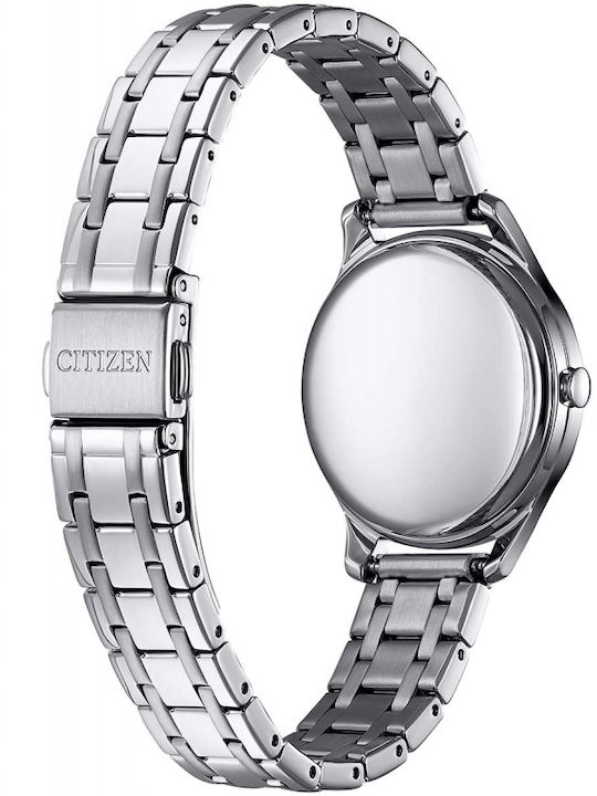 Citizen Eco-drive Γυναικείο Ρολόι 32mm Αυτόματο με Ασημί Ατσάλινο Μπρασελέ