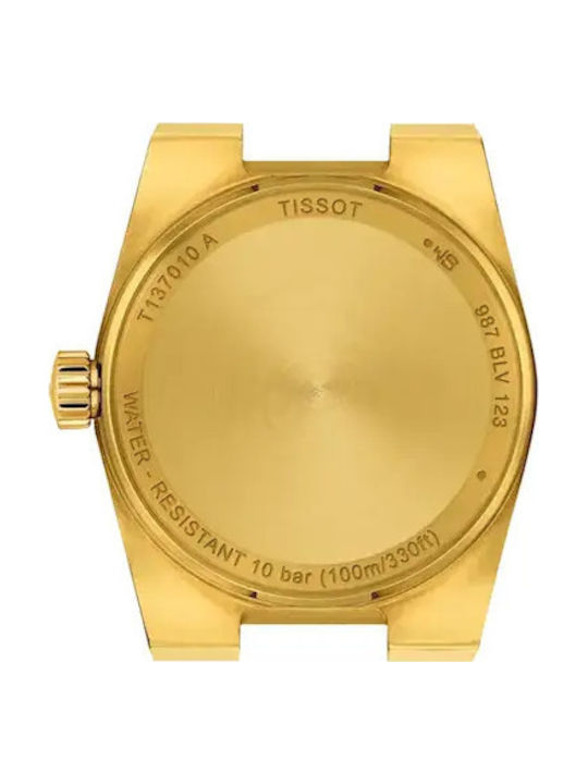 Tissot Prx Дамски Часовник 25mm Кварцов с Металик Гривна Gold