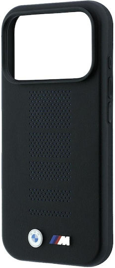 BMW M Blau Perfo Metall Logo Magsafe Handyhülle iPhone 18 Pro / 17 Pro Schwarz