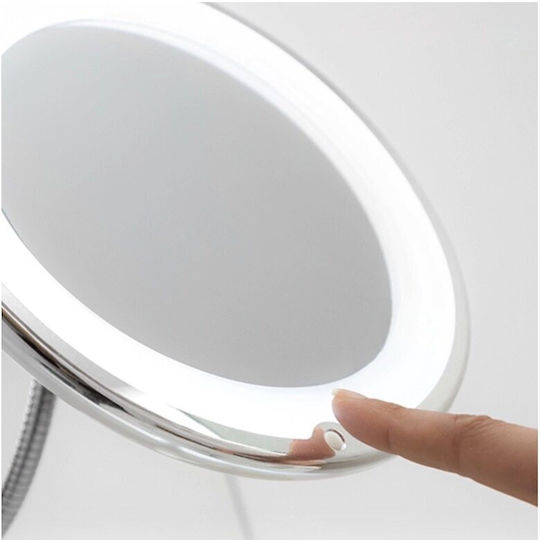 Oglindă de machiaj cu braț flexibil și ventuză Innovagoods V0101221 Alb Ø20cm