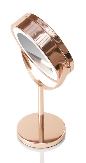 Rio Tisch-Schminkspiegel mit Licht 5 × 5 cm, Rosa