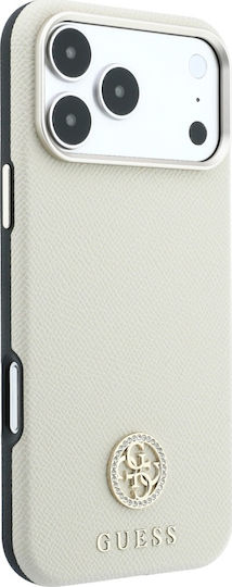 Guess Grained Round Strass Logo Magsafe Case Iphone 18 Pro Max 17 Pro Max Beige 3666339653910