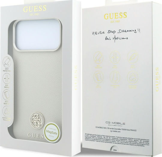 Guess Grained Round Strass Logo Magsafe Case Iphone 18 Pro Max 17 Pro Max Beige 3666339653910