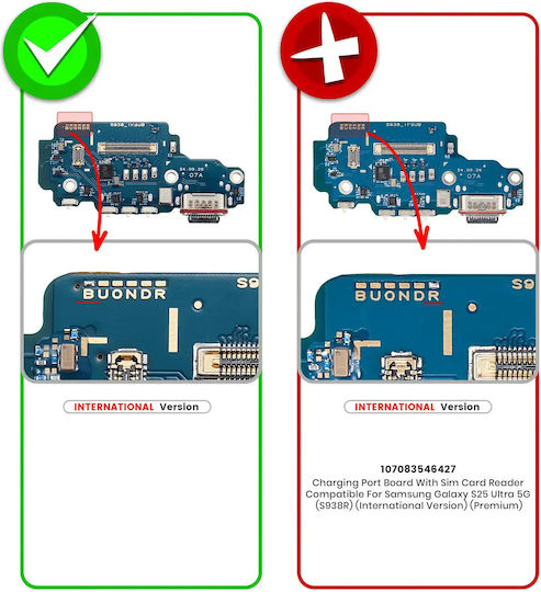 Charging Port Board Sim Card Reader Samsung Galaxy S25 Ultra 5G S938B International Version Premium