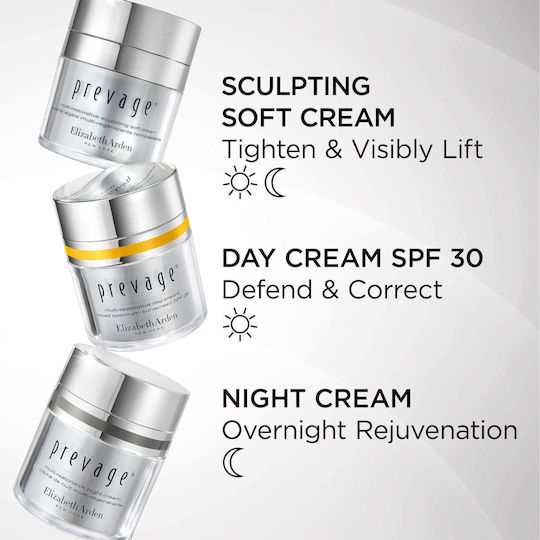Elizabeth Arden Prevage Gesichtsfeuchtigkeitscreme Tag mit SPF30 für Feuchtigkeitsspendend Anti-Aging & Aufhellung mit Hyaluronsäure 50ml