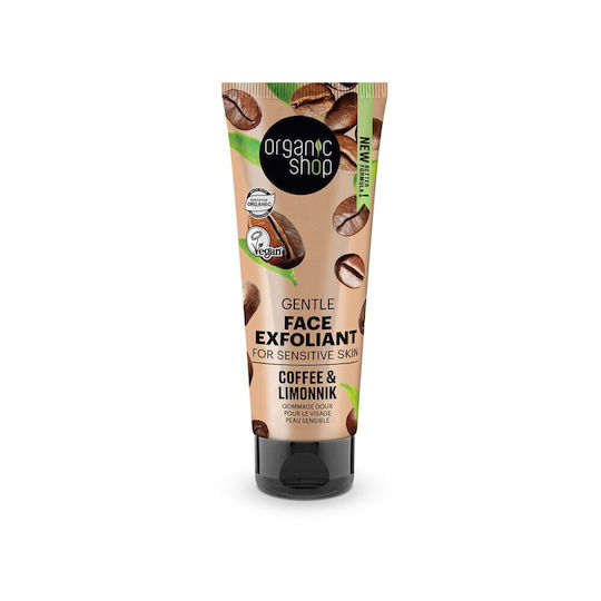 Нежен ексфолиант за лице Organic Shop, Кафе и Шизандра, 75 мл