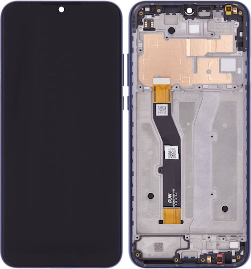 LCD модул с рамка Motorola Moto G Play Xt2093 2021 оригинален OEM мъгливо син