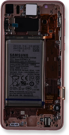 OLED Ersatzbildschirm für Samsung Galaxy S10e mit Rahmen Flamingo Rosa