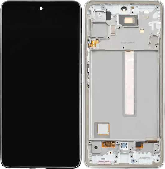 Ansamblu OLED cu ramă Samsung Galaxy A53 5g A536 2022 6.36" Aftermarket Plus Alb