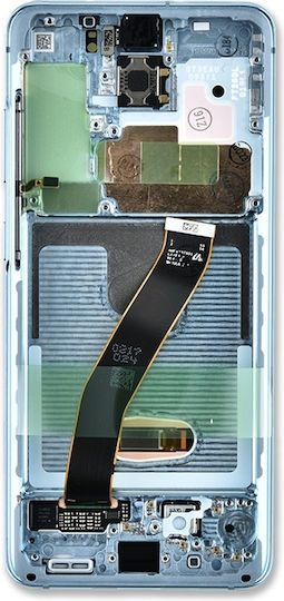 OLED Асембли Рамка Samsung Galaxy S20 5g Non-verizon 5g Uw Рамка Aftermarket Plus Облачно Син