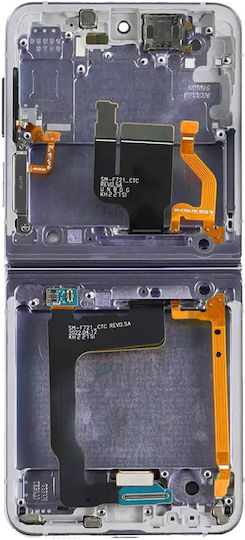 Ansamblu intern OLED cu ramă Samsung Galaxy Z Flip 4 5G US și International Service Pack Bora Purple