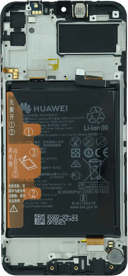 Lcd Assembly Frame Huawei Y6p 2020 Service Pack Midnight Black