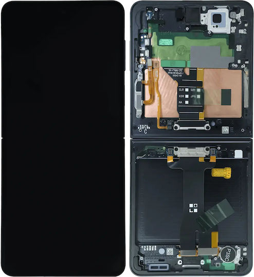 Innen-OLED-Baugruppe mit Rahmen für Samsung Galaxy Z Flip 7 5G US & International Service Pack Schwarz