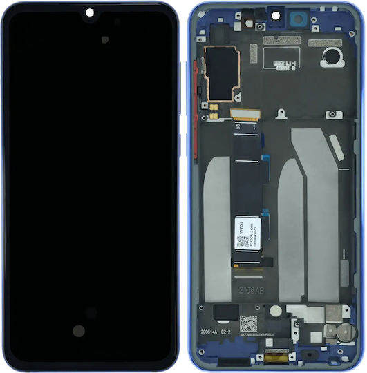 OLED Ersatzbildschirm mit Rahmen Xiaomi Mi 9 Se Service Pack Blau