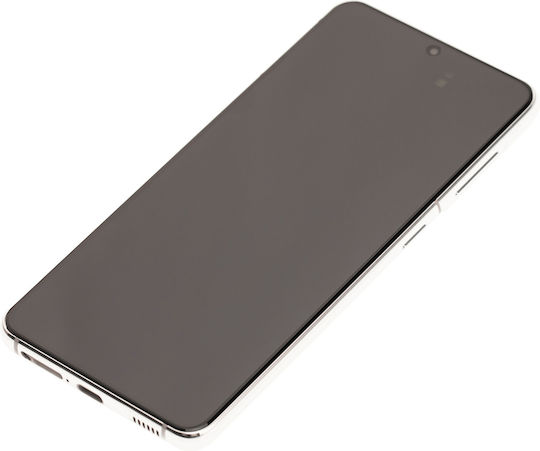 Asamblare OLED cu ramă Samsung Galaxy S21 5g Aftermarket Plus Alb Fantomă