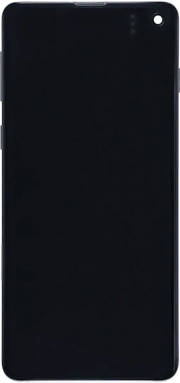 OLED Ersatzbildschirm mit Rahmen Samsung Galaxy S10 Service Pack Prism Silber