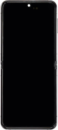 Вътрешен OLED модул с рамка Съвместим със Samsung Galaxy Z Flip 4 5G F721 US и международна версия aftermarket графитен