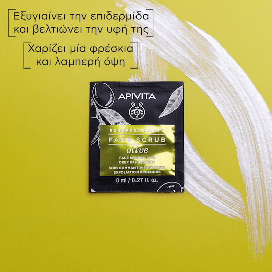 Apivita Express Beauty Gesichtspeeling Olive Tiefenreinigung 2*8 ml