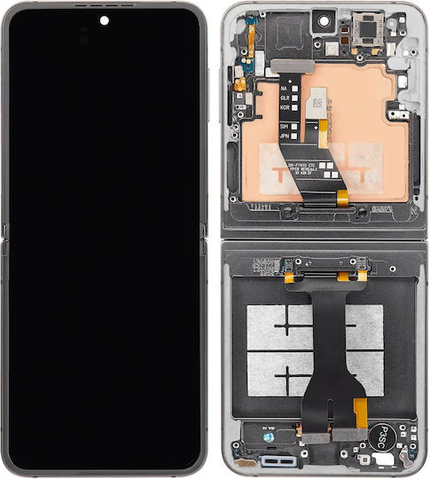 Inner Oled Assembly Frame Samsung Galaxy Z Flip 6 5G Us & International Aftermarket Plus Silver Shadow
