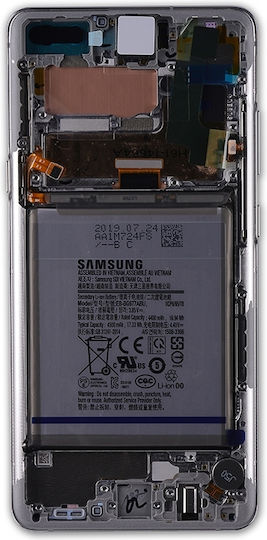OLED Montage Rahmen Samsung Galaxy S10 5G Service Pack Kronen Silbern
