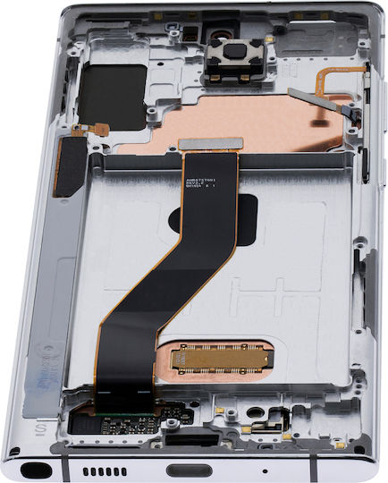 OLED модул с рамка Samsung Galaxy Note 10 Plus 5G Service Pack Aura White