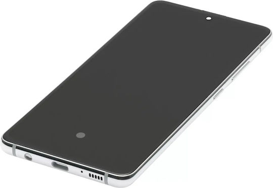 OLED Асембли Рамка Samsung Galaxy A51 5G A516 2020 Non-Verizon 5G UW Рамка Сервизен Пакет Prism Cube Бял