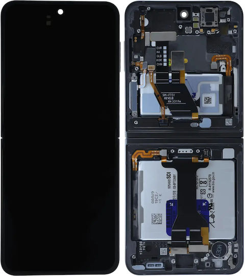 Вътрешен OLED модул с рамка Samsung Galaxy Z Flip 5 5G US и International Service Pack Сив