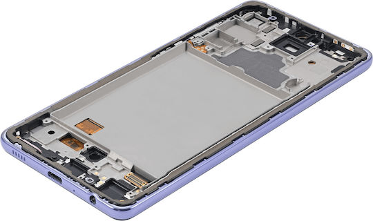 OLED модул с рамка Samsung Galaxy A72 A725 2021 Aftermarket Plus Awesome Лилав