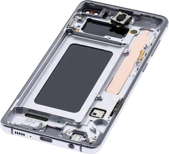 Oled Assembly Frame Samsung Galaxy S10 Plus Service Pack Prism White