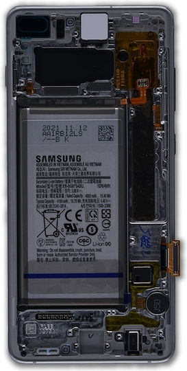 Oled Assembly Frame Samsung Galaxy S10 Plus Service Pack Prism White