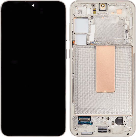 OLED Ersatzbildschirmrahmen Samsung Galaxy S23 Plus 5G US & International Service Pack Creme