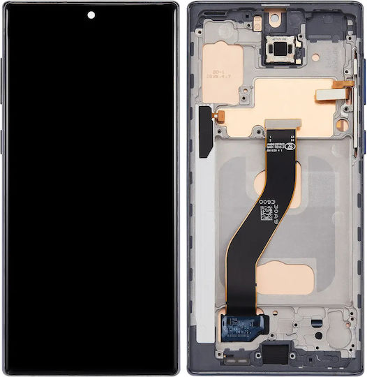 Lcd Assembly Frame Without Fingerprint Sensor Samsung Galaxy Note 10 Us & International Aftermarket Incell Aura Black