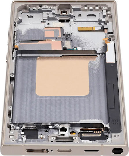 OLED Ersatzbildschirm mit Rahmen Samsung Galaxy S24 Ultra Service Pack Titan Gelb