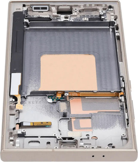 OLED Ersatzbildschirm mit Rahmen Samsung Galaxy S24 Ultra Service Pack Titan Gelb