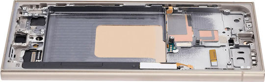OLED Ersatzbildschirm mit Rahmen Samsung Galaxy S24 Ultra Service Pack Titan Gelb