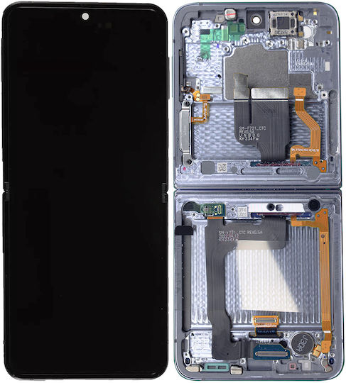 Ansamblu intern OLED cu ramă Samsung Galaxy Z Flip 4 5G US & International Service Pack Albastru