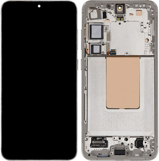 Oled Ersatzbildschirm mit Rahmen Samsung Galaxy S24 Plus 5G US & Internationale Version Nachrüstteil Plus Bernstein Gelb