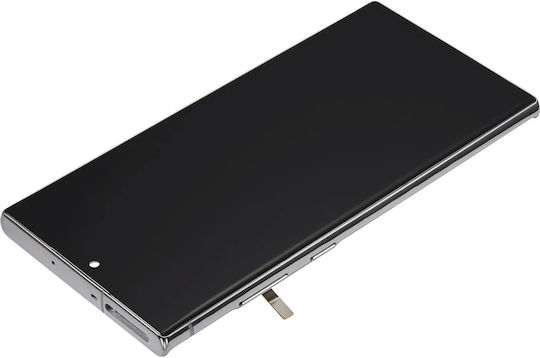 Lcd Assembly Frame Without Fingerprint Sensor Samsung Galaxy Note 10 Plus Aftermarket Plus Incell Aura White