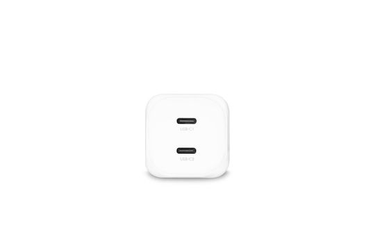 Dicota Зарядно Устройство Без Кабел GaN с 2 USB-C Порта 100 W Power Delivery Бяло (D32186)