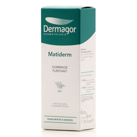 Dermagor Matiderm Reinigende Peeling-Maske für fettige, zu Akne neigende Haut 50ml