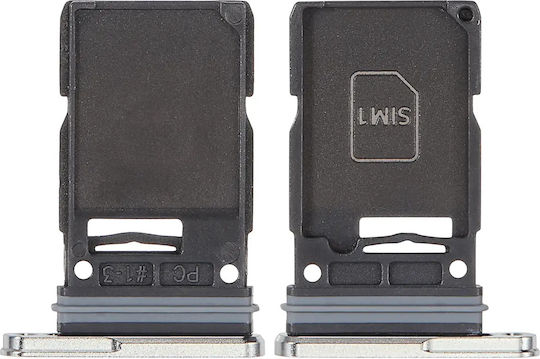 Single SIM-Kartenhalter Samsung Galaxy S25 Ultra Titan Weiß Silber