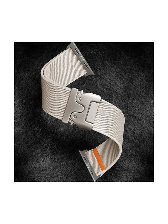 Apple Watch 42 44 45 46 49mm Xdfind Αλεξίπτωτο Λουράκι Ελαστικό Νάιλον Starlight