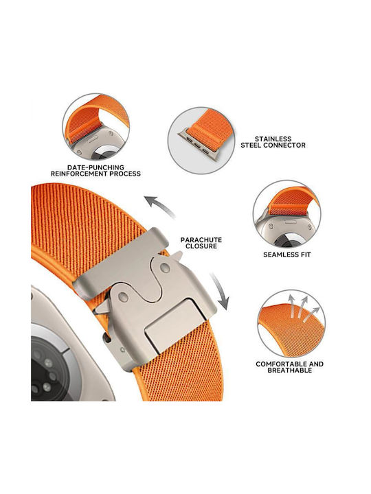 Apple Watch 38 40 41 S10 42mm Xdfind Elastisches Nylon Tragbare Bänder Orange