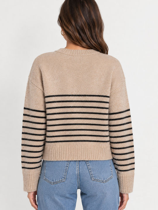 Damen Pullover Wolle Beige