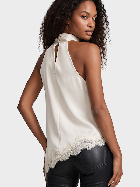 Denise Damen Bluse Ärmellos Mit Bindung Am Ausschnitt Pumice Stone