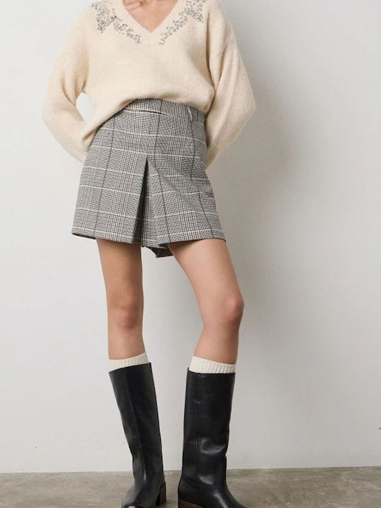 Women's Long Sleeve Sweater with V-Neck Ivory