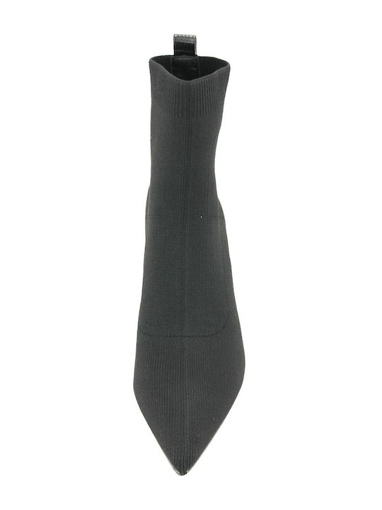 Leder Damen Stiefeletten Schwarz